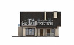 155-012-Л Проект двухэтажного дома с мансардным этажом, небольшой загородный дом из газобетона Тараз, House Expert