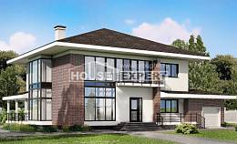 275-002-П Проект двухэтажного дома и гаражом, большой загородный дом из кирпича Экибастуз, House Expert