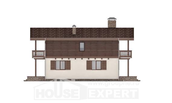 180-018-Л Проект двухэтажного дома с мансардой, гараж, современный коттедж из поризованных блоков Темиртау, House Expert