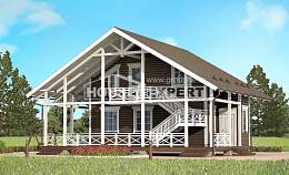 080-001-П Проект двухэтажного дома с мансардой, доступный загородный дом из дерева, Актау