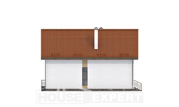 170-009-П Проект двухэтажного дома с мансардным этажом и гаражом, уютный коттедж из теплоблока, Актау