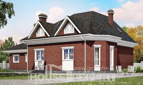 290-002-П Проект двухэтажного дома с мансардой и гаражом, просторный загородный дом из арболита, Шымкент
