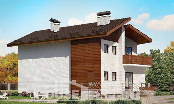 180-009-П Проект двухэтажного дома мансардный этаж, просторный домик из кирпича Туркестан, House Expert