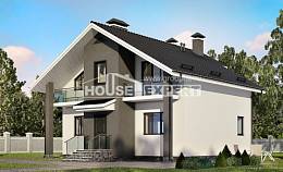 150-005-Л Проект двухэтажного дома мансардный этаж, экономичный домик из газобетона Рудный, House Expert
