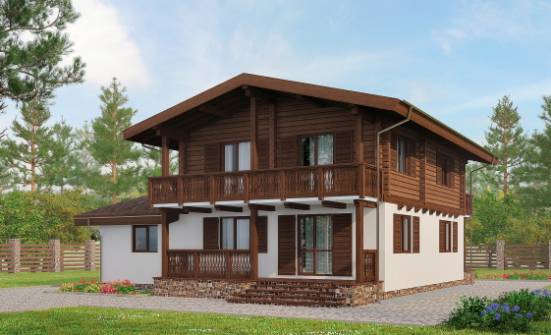 200-011-П Проект двухэтажного дома с мансардой, простой коттедж из пеноблока Туркестан | Проекты домов от House Expert