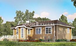 095-001-Л Проект одноэтажного дома, недорогой загородный дом из бревен Кызылорда, House Expert