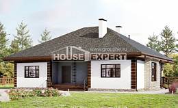 135-003-П Проект одноэтажного дома, недорогой домик из пеноблока, House Expert