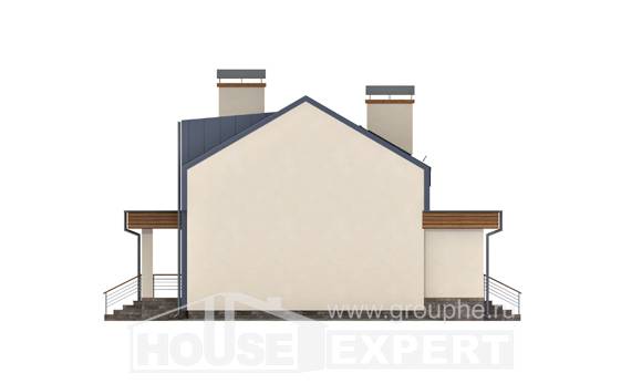 150-015-П Проект двухэтажного дома мансардный этаж, гараж, экономичный загородный дом из поризованных блоков, Уральск