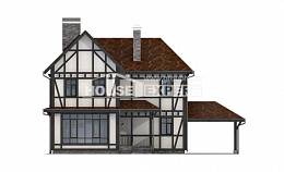 180-004-Л Проект двухэтажного дома мансардный этаж, гараж, простой дом из кирпича Усть-Каменогорск, House Expert