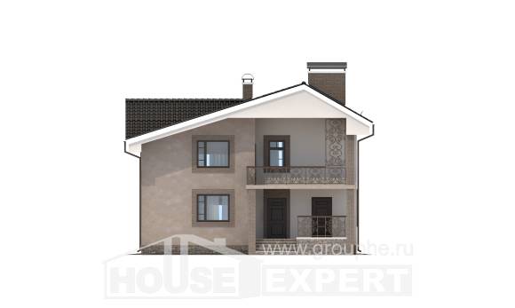 210-003-П Проект двухэтажного дома с мансардой, красивый загородный дом из теплоблока Жанаозен, House Expert
