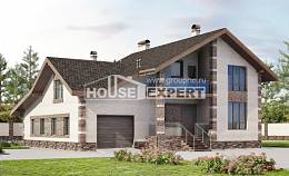 245-005-П Проект двухэтажного дома мансардный этаж, гараж, уютный домик из керамзитобетонных блоков, House Expert