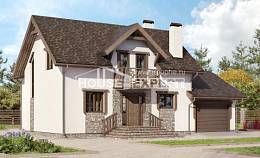 180-013-П Проект двухэтажного дома мансардой и гаражом, доступный загородный дом из бризолита, Темиртау