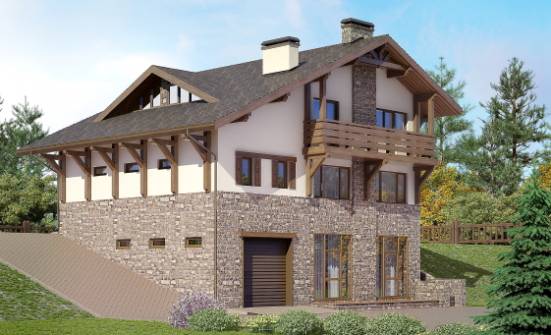 305-002-Л Проект трехэтажного дома с мансардой, классический дом из кирпича Темиртау | Проекты домов от House Expert