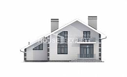 180-001-П Проект двухэтажного дома мансардой и гаражом, классический коттедж из газобетона Семей, House Expert