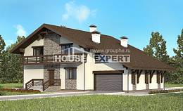 280-001-П Проект двухэтажного дома с мансардным этажом, гараж, большой загородный дом из кирпича Кокшетау, House Expert