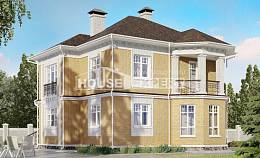 160-001-Л Проект двухэтажного дома, недорогой коттедж из твинблока Караганда, House Expert