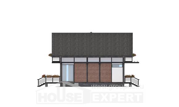 170-007-П Проект двухэтажного дома мансардой, доступный домик из бревен Туркестан, House Expert