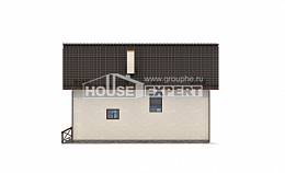 170-002-П Проект двухэтажного дома с мансардным этажом, уютный коттедж из керамзитобетонных блоков, Алма-Ата