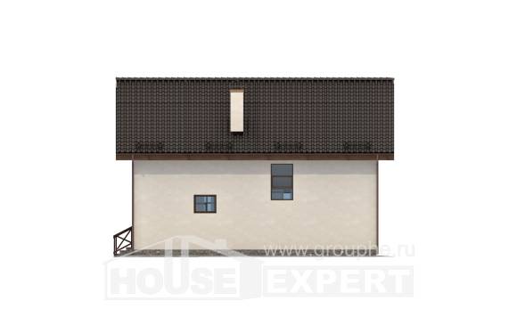 170-002-П Проект двухэтажного дома с мансардным этажом, уютный коттедж из керамзитобетонных блоков, Алма-Ата