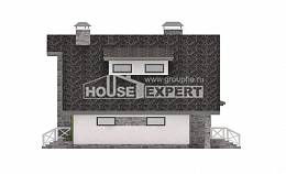180-017-Л Проект двухэтажного дома с мансардным этажом и гаражом, средний загородный дом из бризолита, House Expert