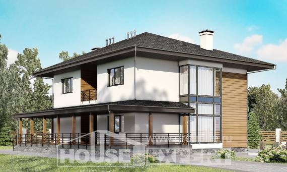 245-001-П Проект двухэтажного дома, средний коттедж из газобетона Темиртау, House Expert