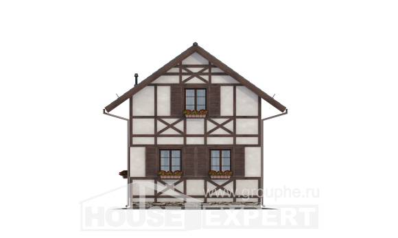 060-002-П Проект двухэтажного дома мансардой, бюджетный дом из дерева, Экибастуз