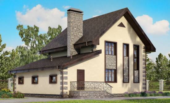160-004-П Проект двухэтажного дома с мансардным этажом, гараж, бюджетный коттедж из твинблока, Темиртау