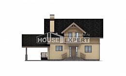 150-011-Л Проект двухэтажного дома мансардой и гаражом, бюджетный коттедж из арболита Петропавловск, House Expert