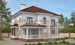 220-008-П Проект двухэтажного дома, современный загородный дом из кирпича, Атырау