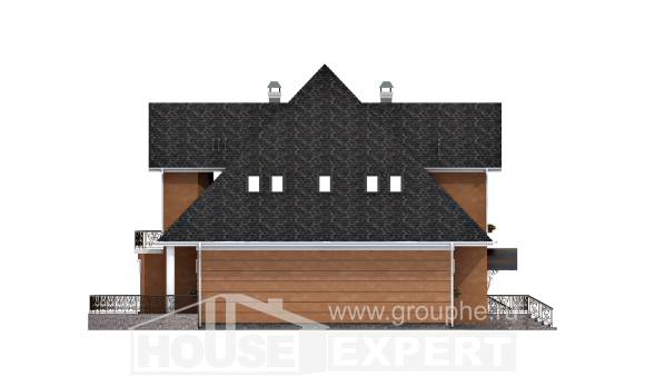 310-001-П Проект двухэтажного дома мансардный этаж, классический коттедж из пеноблока Шымкент, House Expert