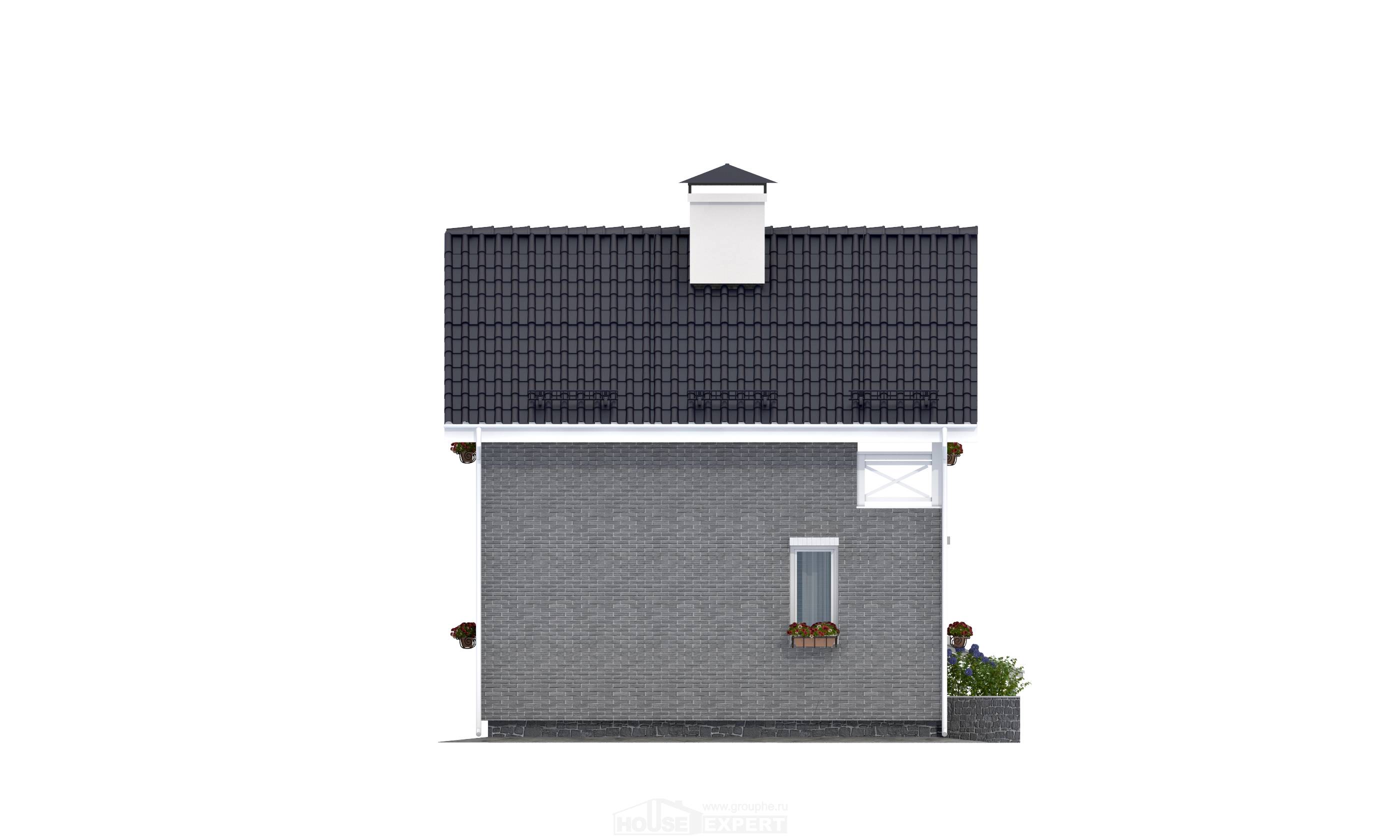 045-001-П Проект двухэтажного дома мансардой, простой дом из газосиликатных блоков, House Expert