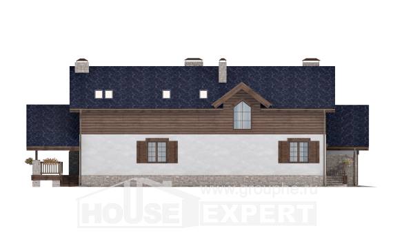 280-003-Л Проект двухэтажного дома мансардой, гараж, просторный коттедж из керамзитобетонных блоков Семей, House Expert