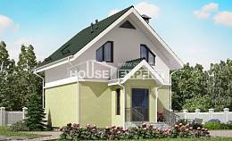070-001-П Проект двухэтажного дома мансардный этаж, красивый загородный дом из арболита Тараз, House Expert
