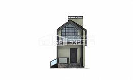 060-006-Л Проект двухэтажного дома мансардой, скромный домик из твинблока Актобе, House Expert