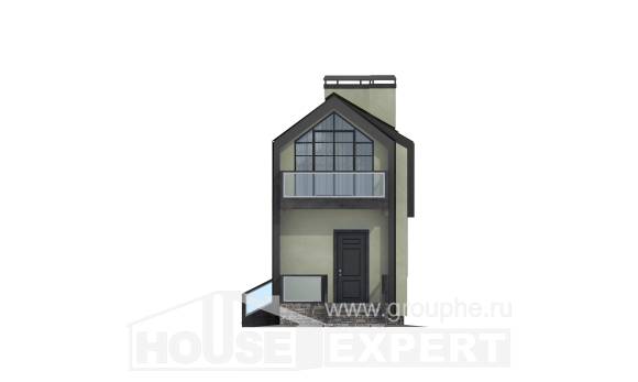 060-006-Л Проект двухэтажного дома мансардой, скромный домик из твинблока Актобе, House Expert