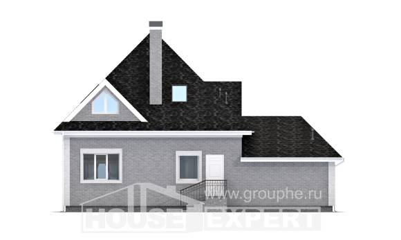 135-001-Л Проект двухэтажного дома мансардой и гаражом, современный домик из кирпича, House Expert