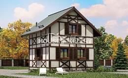 060-002-П Проект двухэтажного дома мансардный этаж, маленький дом из бревен, Актау