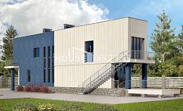 100-003-П Проект двухэтажного дома, экономичный загородный дом из газосиликатных блоков Тараз, House Expert