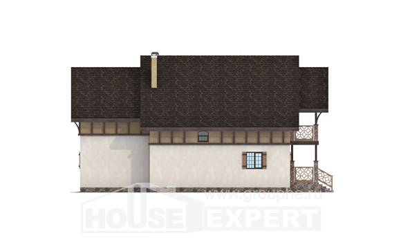 180-014-Л Проект двухэтажного дома с мансардой, уютный дом из твинблока, Тараз
