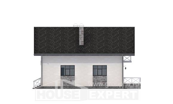155-001-Л Проект двухэтажного дома мансардой, гараж, небольшой коттедж из твинблока Шымкент, House Expert