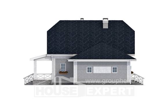 160-006-Л Проект двухэтажного дома с мансардой, гараж, классический дом из пеноблока Астана, House Expert