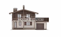 180-018-Л Проект двухэтажного дома с мансардой, гараж, классический домик из блока Тараз, House Expert