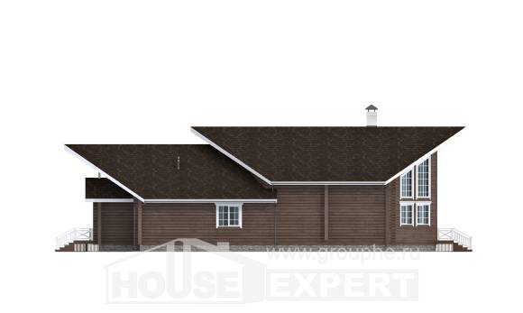 210-002-Л Проект двухэтажного дома мансардный этаж, красивый домик из бревен Уральск, House Expert