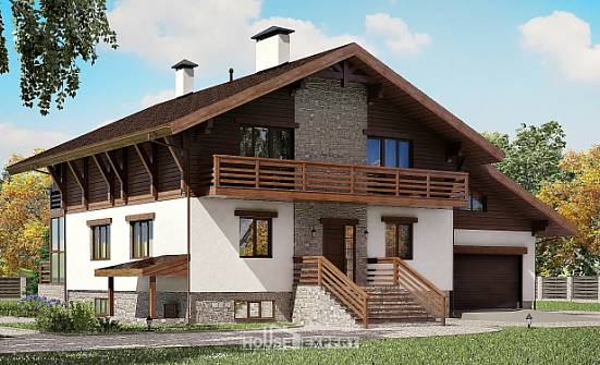 420-001-П Проект трехэтажного дома с мансардным этажом и гаражом, просторный коттедж из кирпича, Павлодар