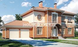 285-001-Л Проект двухэтажного дома и гаражом, классический домик из кирпича Экибастуз, House Expert