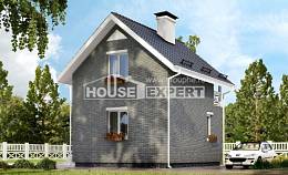 045-001-П Проект двухэтажного дома с мансардой, миниатюрный дом из газобетона, House Expert