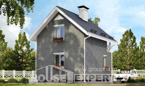 045-001-П Проект двухэтажного дома с мансардой, классический домик из блока, Экибастуз