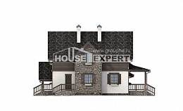 160-002-Л Проект двухэтажного дома мансардой и гаражом, красивый загородный дом из керамзитобетонных блоков, Жанаозен
