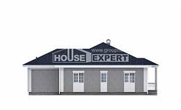 130-002-П Проект одноэтажного дома и гаражом, скромный загородный дом из твинблока Талдыкорган, House Expert