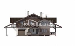 270-001-Л Проект двухэтажного дома с мансардным этажом и гаражом, просторный домик из кирпича, Усть-Каменогорск
